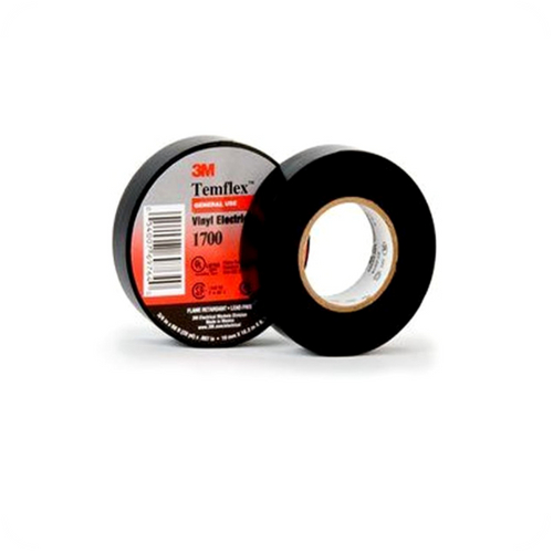 Cinta Aislante de Vinilo Temflex 1700, Color Negro, 3M